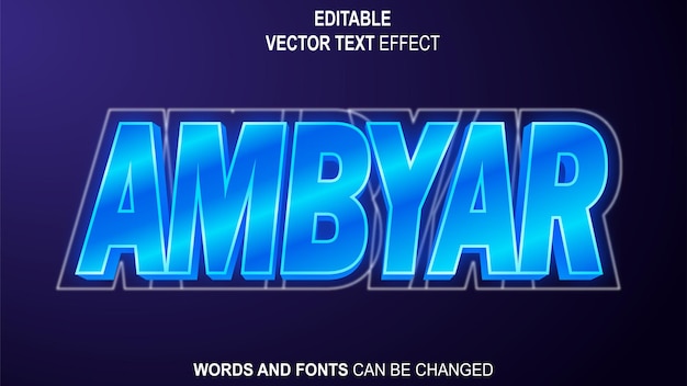 Efecto de texto Ambyar EPS Estilo de línea brillante