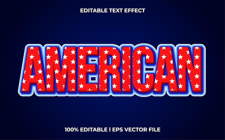 Vector efecto de texto americano fuentes de alfabeto moderno estilo de tipografía estadounidense de moda