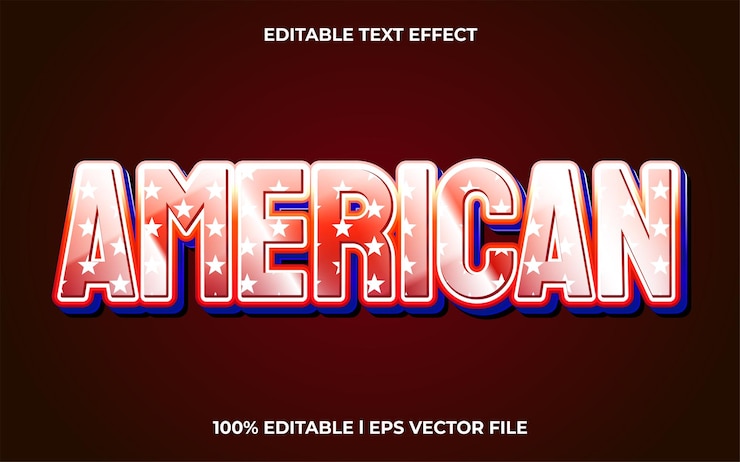 Vector efecto de texto americano fuentes de alfabeto moderno estilo de tipografía estadounidense de moda