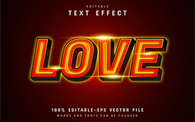 Efecto de texto de amor
