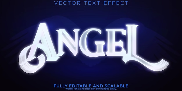 Efecto de texto de ángel estilo de texto de cielo y paloma editable