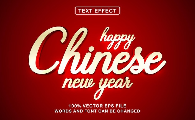 Efecto de texto del Año Nuevo Chino totalmente editable