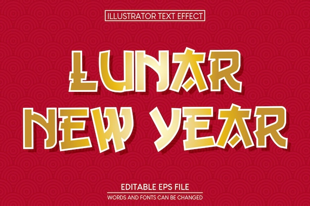 Efecto de texto del año nuevo lunar