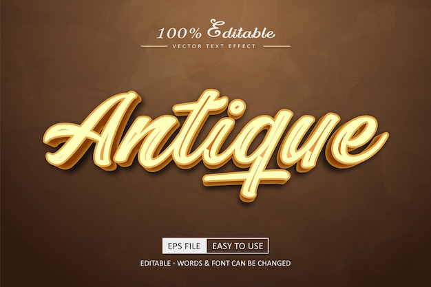 Efecto de texto antiguo estilo de texto antiguo editable