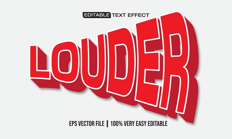Efecto de texto de anuncio de vector rojo más fuerte libre