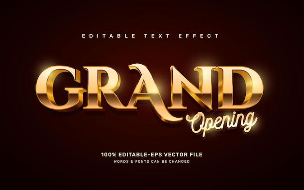 Efecto de texto de apertura dorada