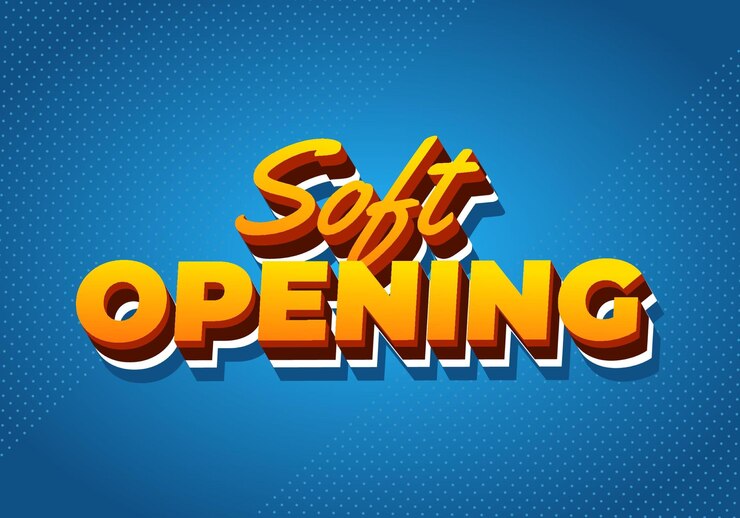 Vector efecto de texto de apertura suave para anuncios digitales con estilo 3d