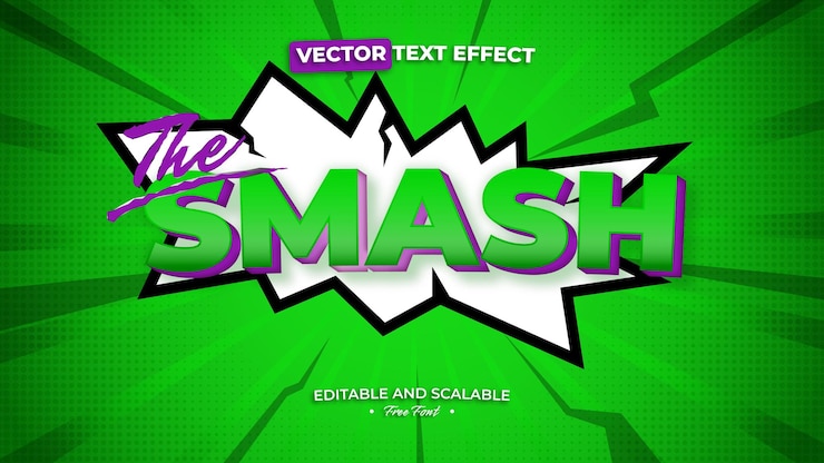 Vector el efecto de texto aplastante