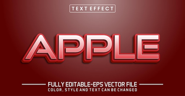 Efecto de texto de apple estilo de texto 3d editable