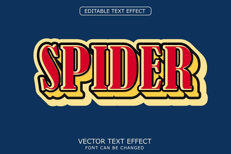 Vector efecto de texto de araña