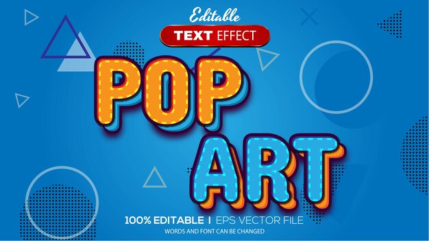 Efecto de texto de arte pop 3D Efecto de texto editable