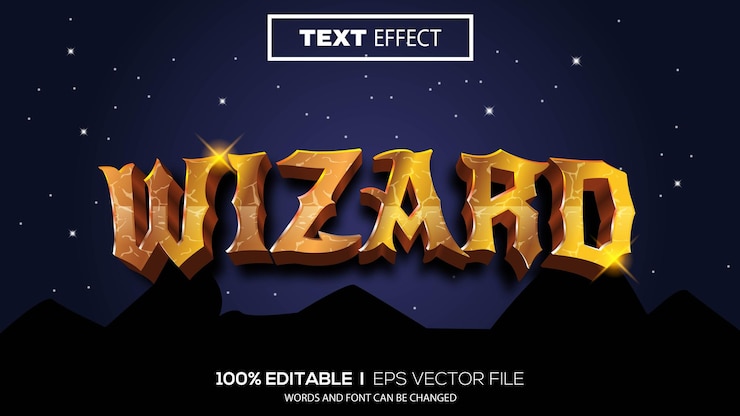 Vector efecto de texto de asistente 3d efecto de texto editable