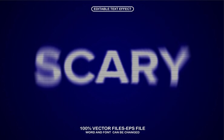 Vector efecto de texto aterrador