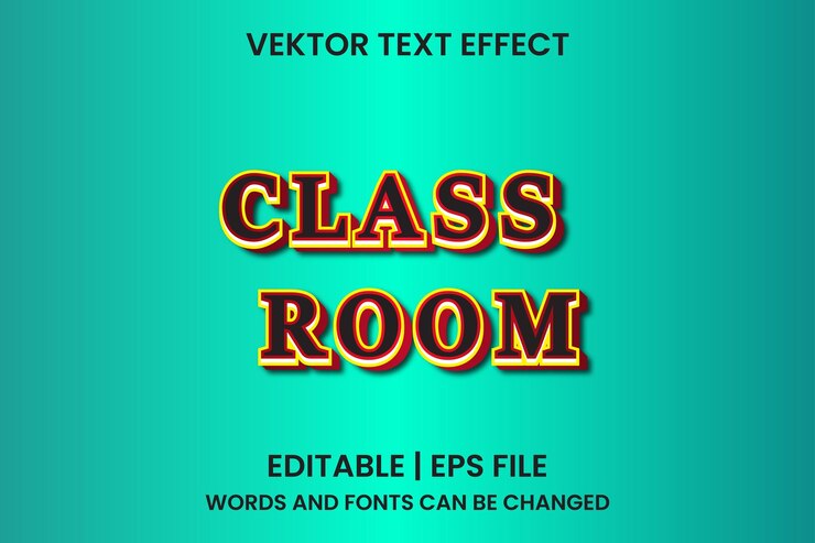 Vector efecto de texto de aula editable
