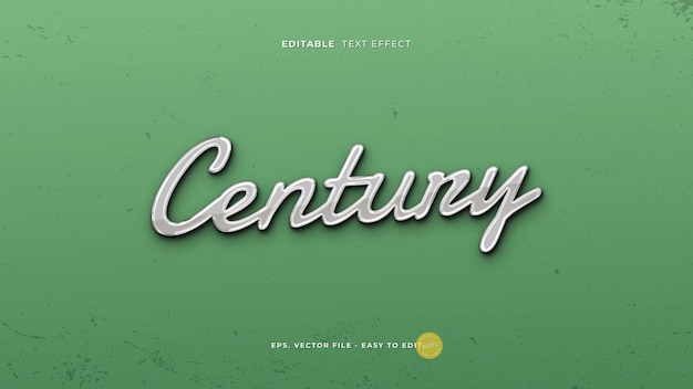 Efecto de texto de automóvil clásico estilo de texto editable del siglo