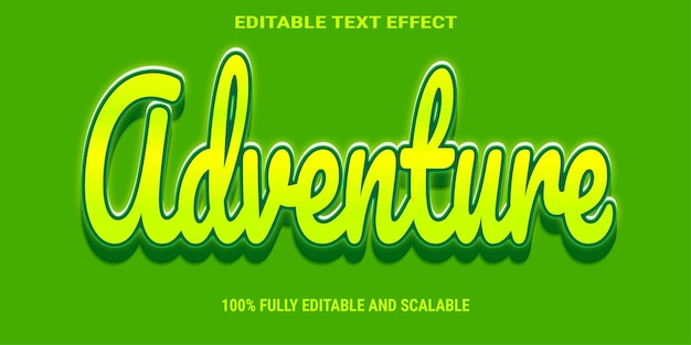 efecto de texto de aventura con estilo 3d con colores frescos