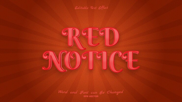 Vector efecto de texto de aviso rojo