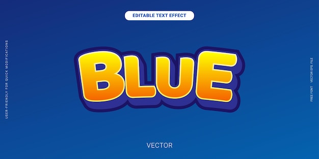 Efecto de texto azul para diseños modernos