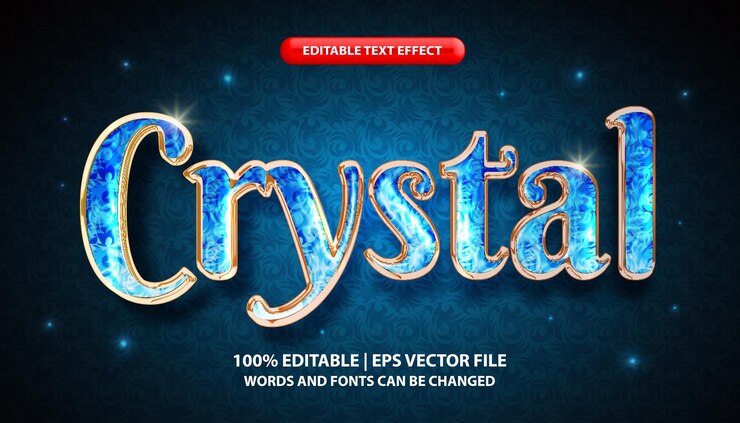 Vector un efecto de texto azul y dorado con un fondo azul.