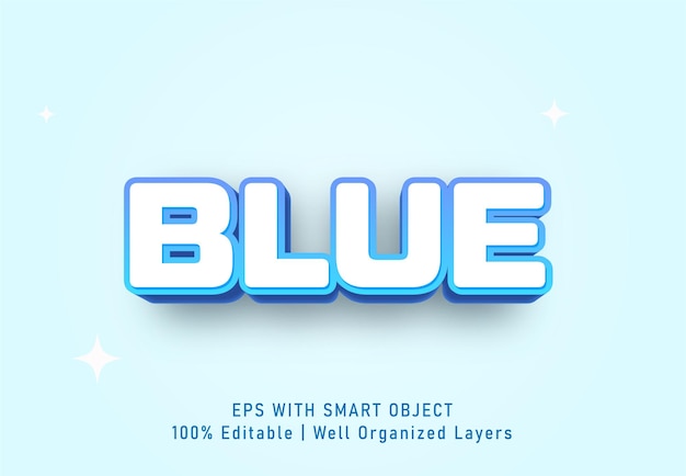 Efecto de texto azul editable
