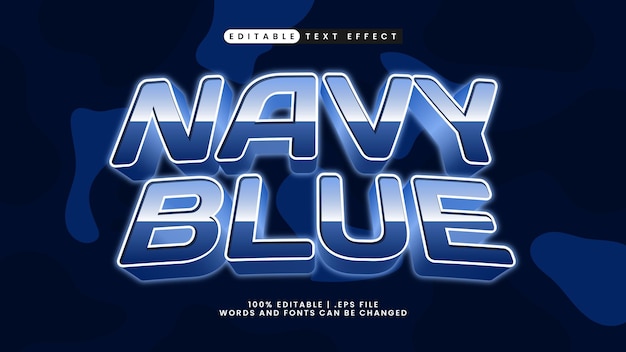 Efecto de texto azul marino