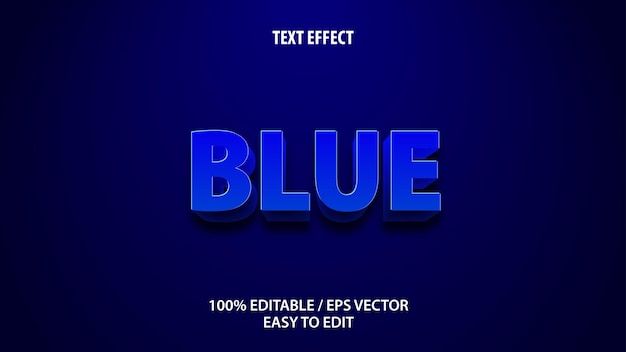 Efecto de texto azul Vector Premium