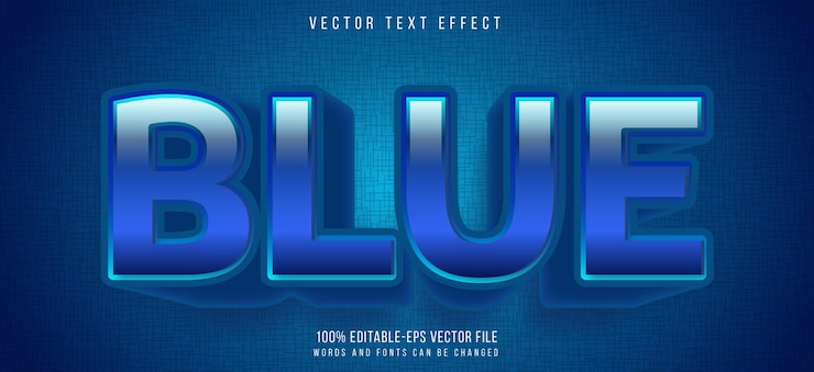 Vector efecto de texto azul