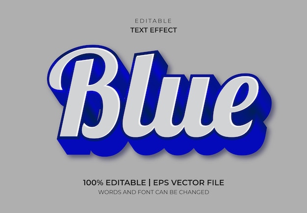 Vector efecto de texto azul