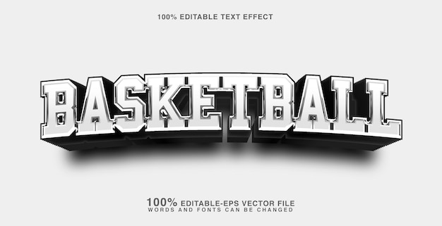 Efecto de texto de baloncesto 3D