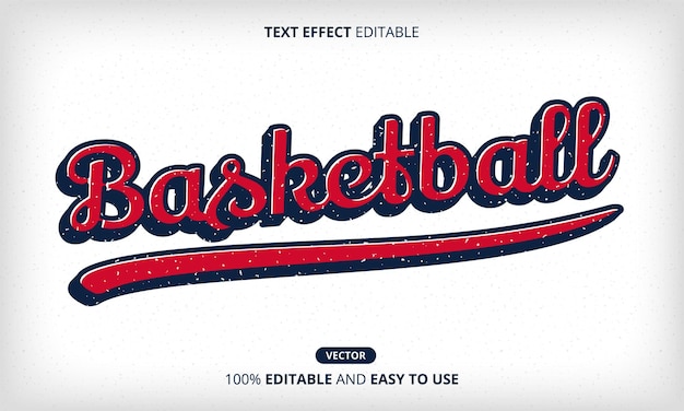 Efecto de texto de baloncesto estilo de texto grunge editable