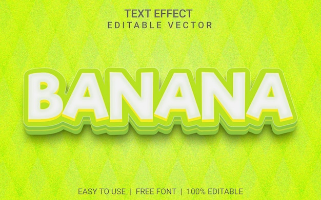 Efecto de texto banana 3d