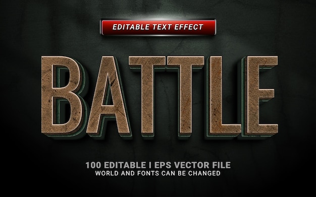 Vector efecto de texto de batalla