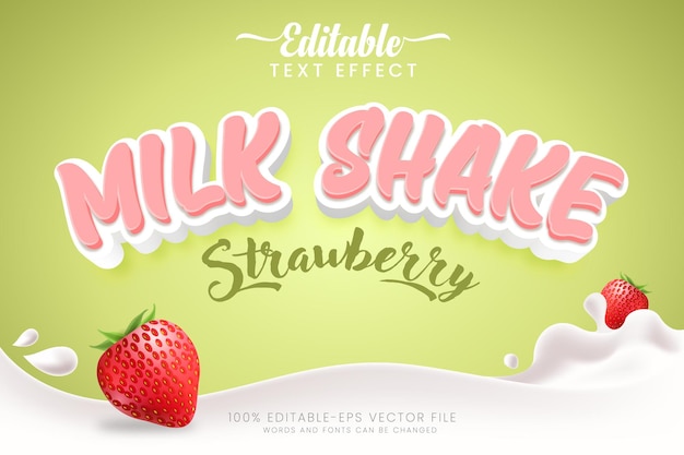 Efecto de texto de batido de leche