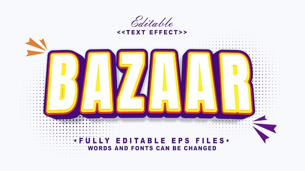 Efecto de texto de bazar 3D