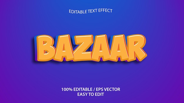 Efecto de texto bazzar eps Vector Premium