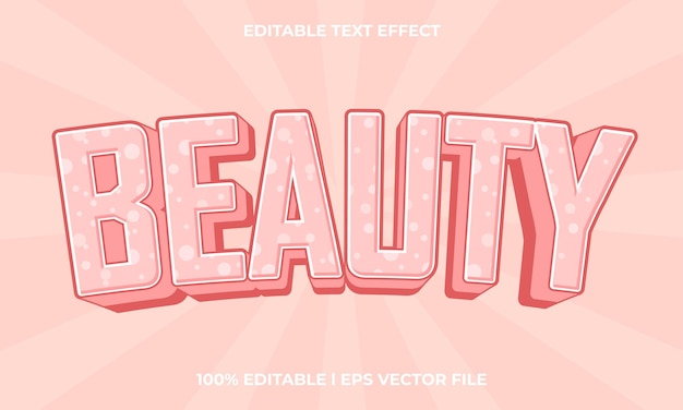 efecto de texto de belleza estilo de fuente de tipografía de letras modernas editable, texto 3d rosa para tittle