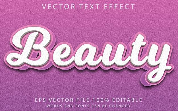 Vector efecto de texto de belleza