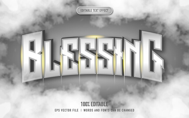 Vector efecto de texto de bendición