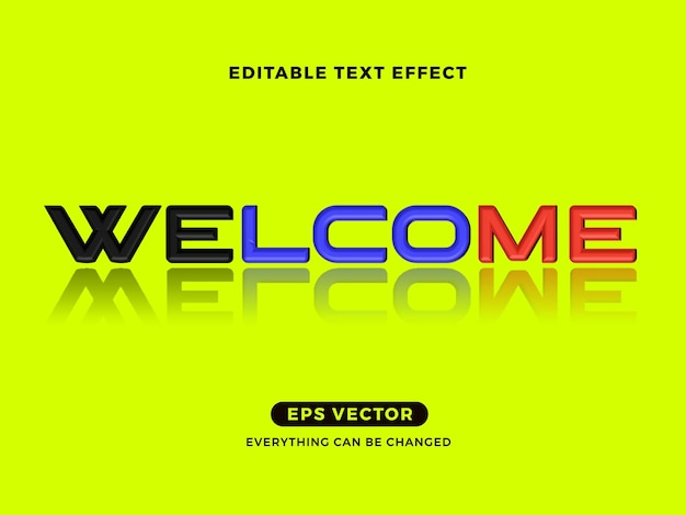 Efecto de texto de bienvenida editable