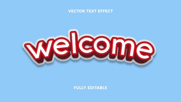 Vector efecto de texto bienvenido estilo minimalista