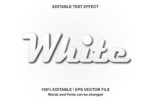 Efecto de texto blanco 3d editable