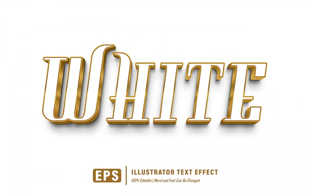 Vector efecto de texto blanco - editable