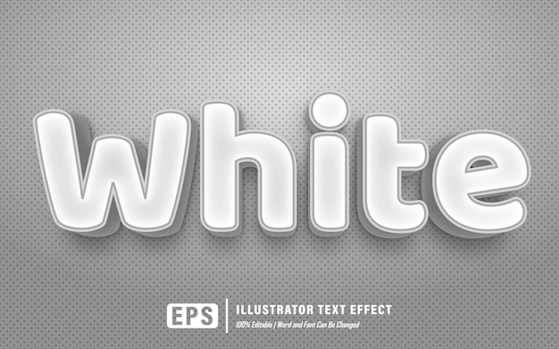 Vector efecto de texto blanco - efecto de texto editable - la palabra y la fuente se pueden cambiar