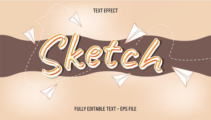 Vector efecto de texto boceto