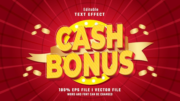 Efecto de texto de bonificación en efectivo editable