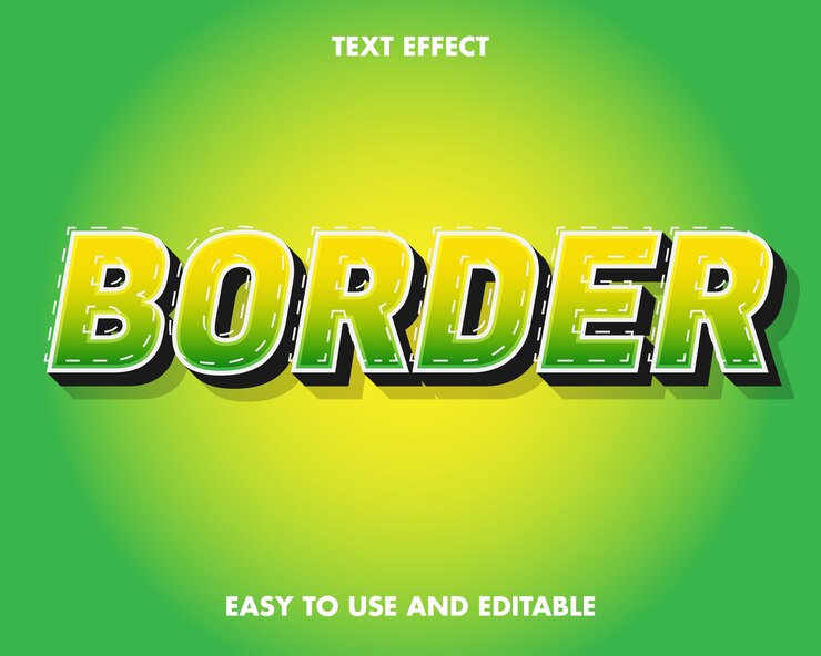 Efecto de texto de borde. Fácil de usar y editable. Ilustración vectorial premium