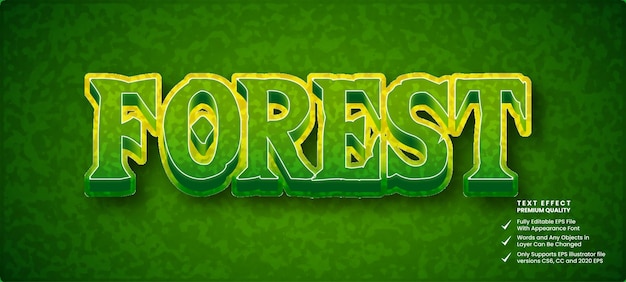 Efecto de texto bosque 3d