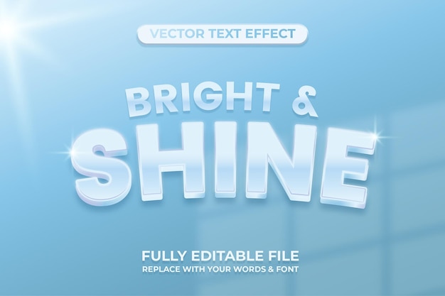 Efecto de texto brillante y brillante