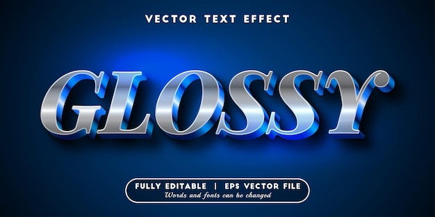 Vector efecto de texto brillante con estilo de texto editable