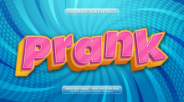 Vector efecto de texto de broma vectorial 3d efecto de texto editable